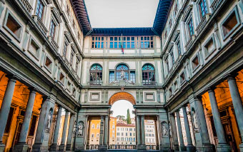 La galerie des Offices, Florence, Italie