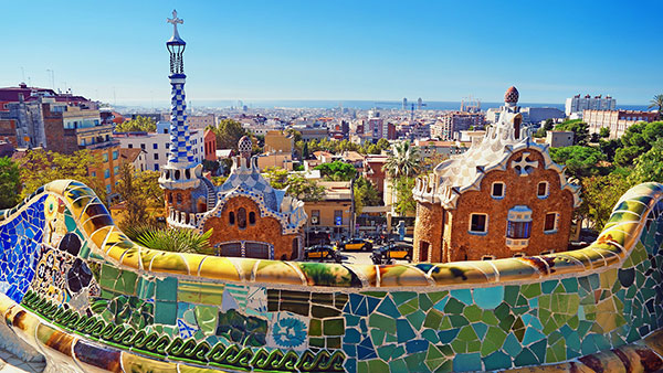 Une vue de Barcelone depuis le parc Guell, Espagne